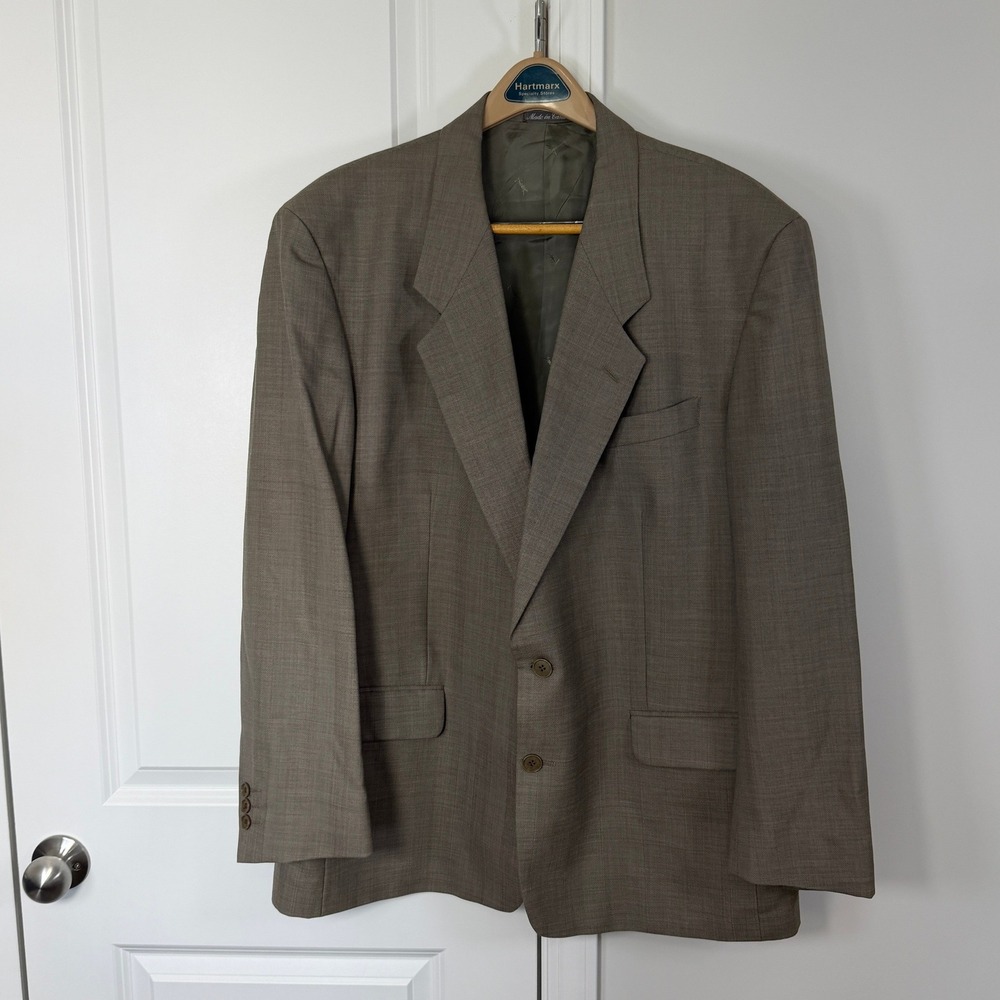 Yves Saint Laurent Mens 46R Wool Herringbone Blazer Brown Two Button Jacket